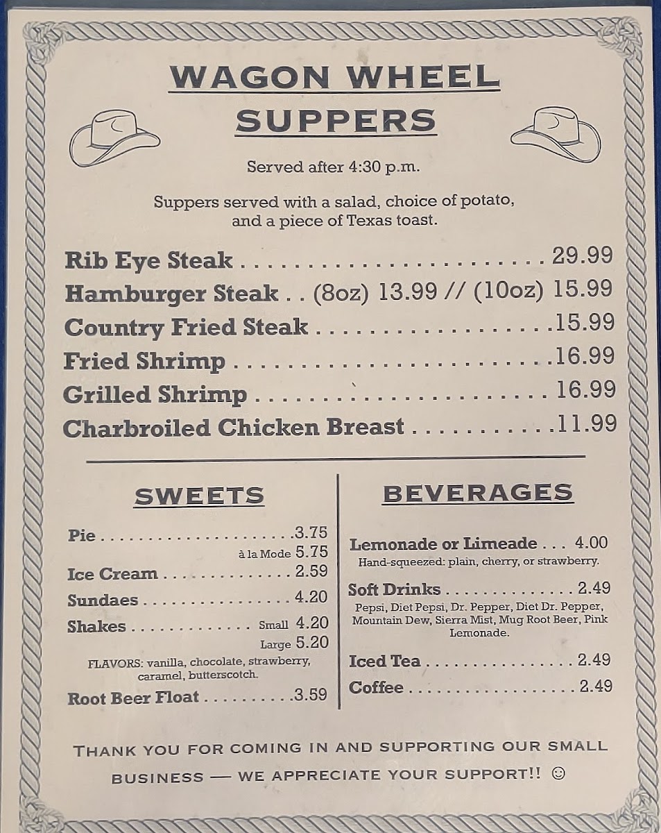 Menu Wagon Wheel Express-1